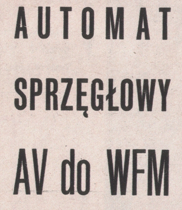 Automat sprzęgłowy AV do WFM