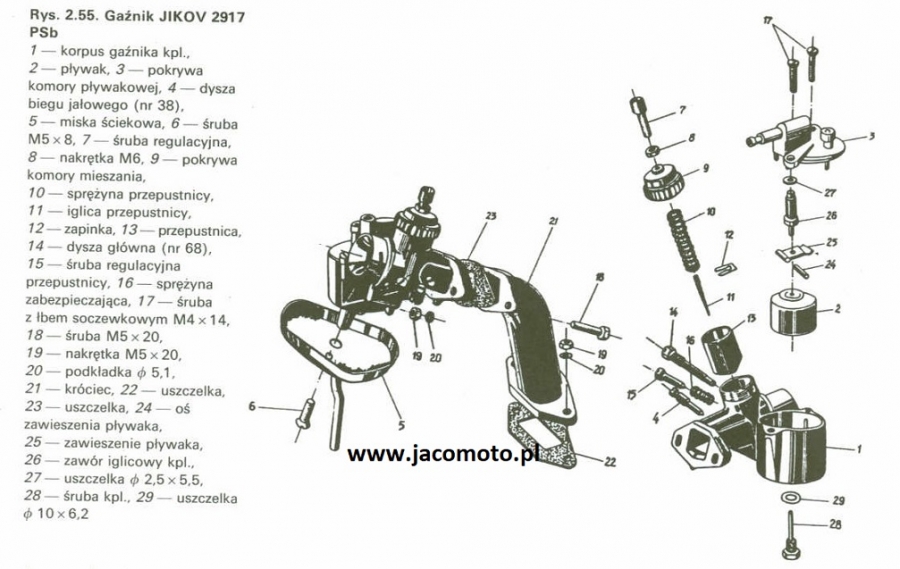 Gaźnik JIKOV 2917 PSb